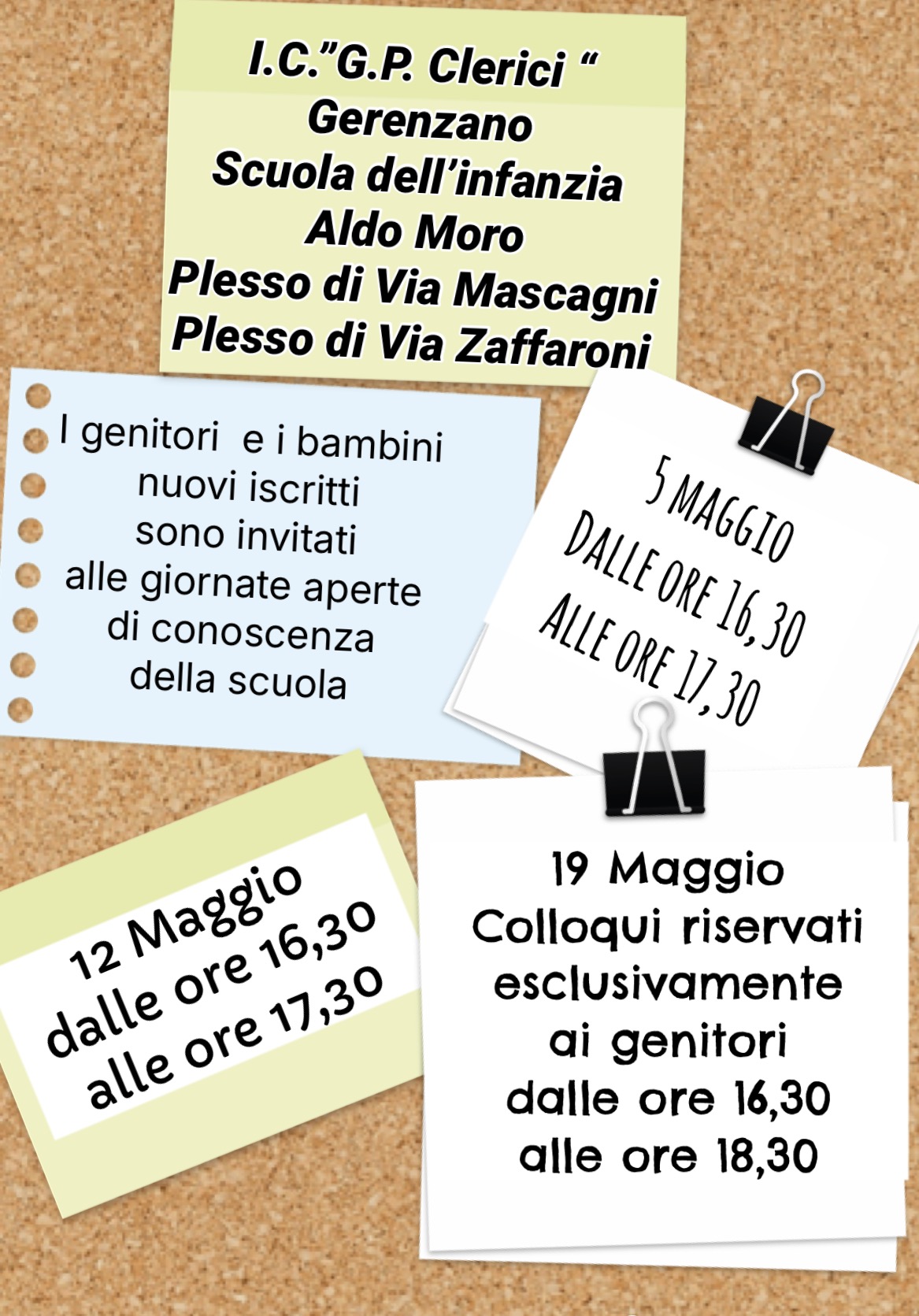 Incontri con nuovi iscritti